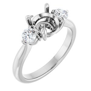 14K White Gold 7.4 mm Round 3/8 CTW Lab-Grown Diamond Semi-Set Engagement Ring