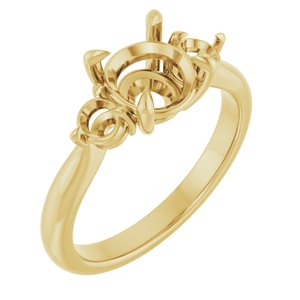 14K Yellow Gold 7.4 mm Round Engagement Ring Mounting