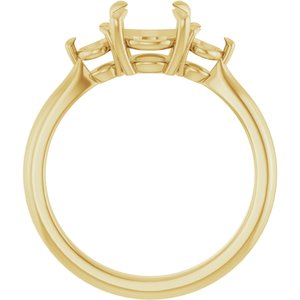 14K Yellow Gold 7 mm Round Engagement Ring Mounting