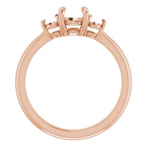 10K Rose Gold 5.5 mm Round Engagement Ring Mounting