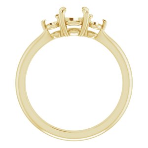 14K Yellow Gold 5.5 mm Round Engagement Ring Mounting