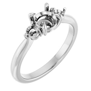 14K White Gold 5.8 mm Round Engagement Ring Mounting