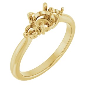 14K Yellow Gold 5.8 mm Round Engagement Ring Mounting