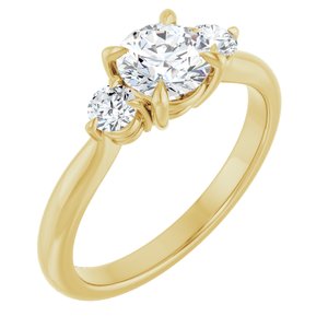 14K Yellow Gold 5.8 mm Round 1/5 CTW Natural Diamond Semi-Set Engagement Ring