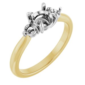 14K Yellow/White Gold 5.8 mm Round Engagement Ring Mounting