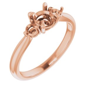 10K Rose Gold 5.5 mm Round Engagement Ring Mounting