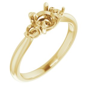 14K Yellow Gold 5.5 mm Round Engagement Ring Mounting