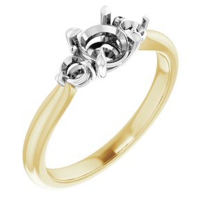 14K Yellow/White Gold 5.5 mm Round Engagement Ring Mounting