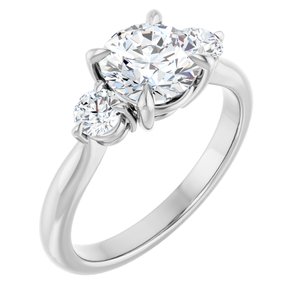14K White Gold 7 mm Round 1/3 CTW Lab-Grown Diamond Semi-Set Engagement Ring