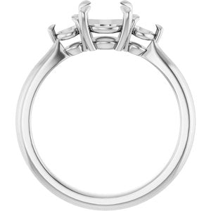 Platinum 6.5 mm Round Engagement Ring Mounting