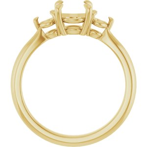 14K Yellow Gold 6.5 mm Round Engagement Ring Mounting