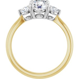14K Yellow/White Gold 6.5 mm Round 1/3 CTW Lab-Grown Diamond Semi-Set Engagement Ring