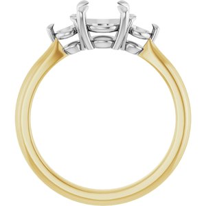 18K Yellow Gold & Platinum 6.5 mm Round Engagement Ring Mounting