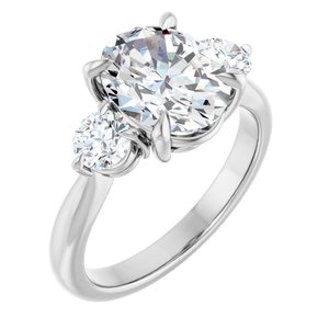 14K White Gold 10x8 mm Oval 1/2 CTW Lab-Grown Diamond Semi-Set Engagement Ring