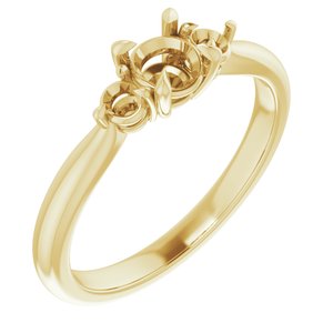 14K Yellow Gold 4.8 mm Round Engagement Ring Mounting
