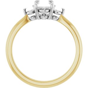 14K Yellow/White Gold 7x5 mm Oval Engagement Ring Mounting