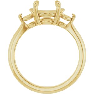 14K Yellow Gold 8 mm Round Engagement Ring Mounting