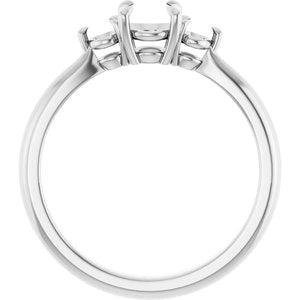 10K White Gold 5.2 mm Round Engagement Ring Mounting