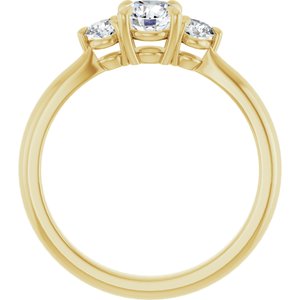 14K Yellow Gold 5.2 mm Round 1/5 CTW Natural Diamond Semi-Set Engagement Ring