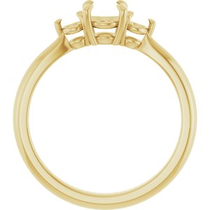 14K Yellow Gold 5.2 mm Round Engagement Ring Mounting