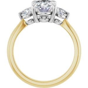 14K Yellow/White Gold 9x7 mm Oval 3/8 CTW Lab-Grown Diamond Semi-Set Engagement Ring