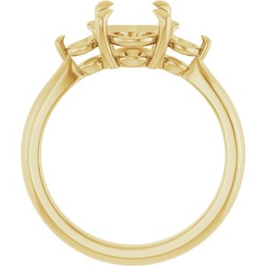 14K Yellow Gold 9x7 mm Oval Engagement Ring Mounting