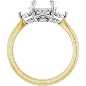 14K Yellow/White Gold 9x7 mm Oval Engagement Ring Mounting