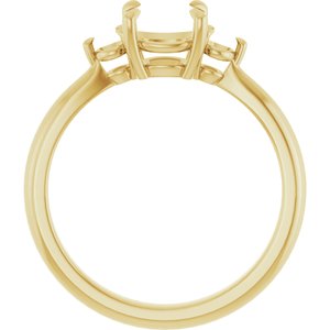 14K Yellow Gold 6x6 mm Cushion Engagement Ring Mounting