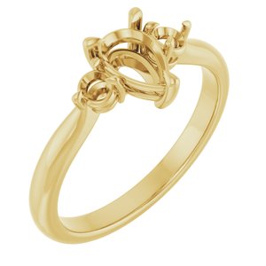14K Yellow Gold 7x5 mm Pear Engagement Ring Mounting
