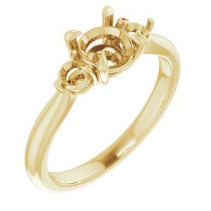 14K Yellow Gold 6 mm Round Engagement Ring Mounting
