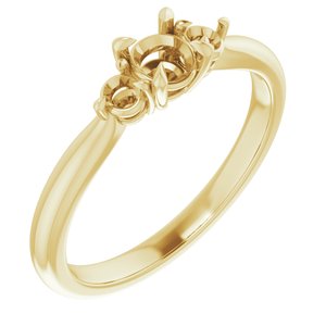 14K Yellow Gold 4.4 mm Round Engagement Ring Mounting