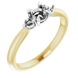 14K Yellow/White Gold 4.4 mm Round Engagement Ring Mounting