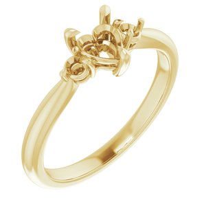 14K Yellow Gold 5x5 mm Heart Engagement Ring Mounting