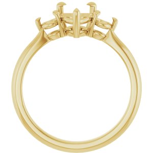 14K Yellow Gold 8x6 mm Pear Engagement Ring Mounting