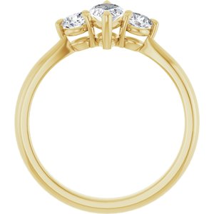 14K Yellow Gold 8x4 mm Marquise 1/3 CTW Natural Diamond Semi-Set Engagement Ring