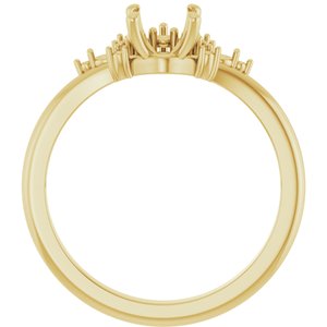 14K Yellow Gold 5.8 mm Round Accented Engagement Ring Mounting