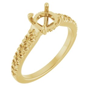 14K Yellow Gold 6.5 mm Round Engagement Ring Mounting