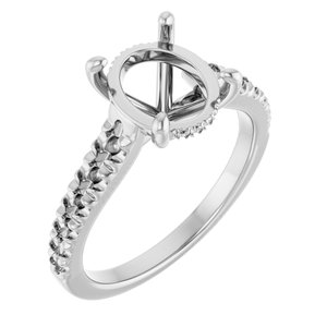 14K White Gold 10x8 mm Oval Engagement Ring Mounting