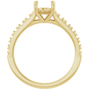 14K Yellow Gold 6.5 mm Round Engagement Ring Mounting