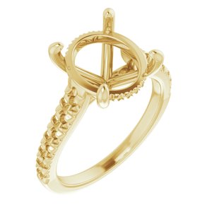 14K Yellow Gold 12x10 mm Oval Engagement Ring Mounting