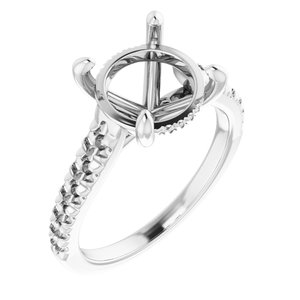 14K White Gold 10 mm Round Engagement Ring Mounting