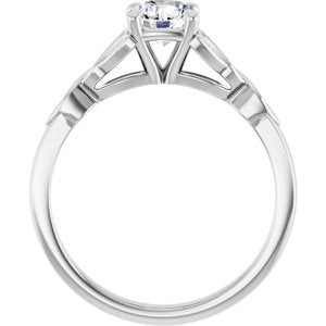 14K White Gold 5.8 mm Round .03 CTW Natural Diamond Semi-Set Celtic-Inspired Engagement Ring