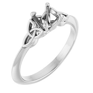 14K White Gold 5.2 mm Round Solitaire Engagement Ring Mounting