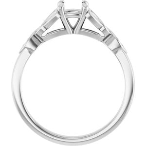 14K White Gold 5.2 mm Round Celtic-Inspired Engagement Ring Mounting