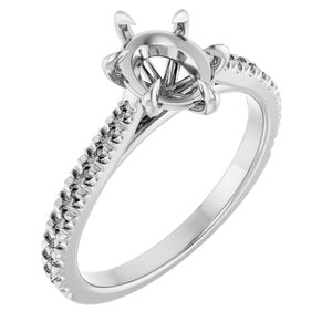 Platinum 8x6 mm Oval Engagement Ring Mounting
