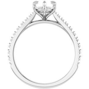 Platinum 8x6 mm Oval Engagement Ring Mounting
