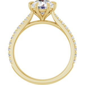 14K Yellow Gold 7 mm  Round 1/3 CTW Lab-Grown Diamond Semi-Set Engagement Ring