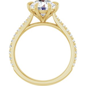 14K Yellow Gold 8 mm  Round 1/3 CTW Lab-Grown Diamond Semi-Set Engagement Ring