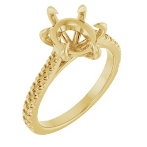 10K Yellow Gold 10x8 mm Oval Engagement Ring Mounting