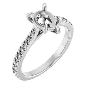 14K White Gold 9x6 mm Pear Engagement Ring Mounting